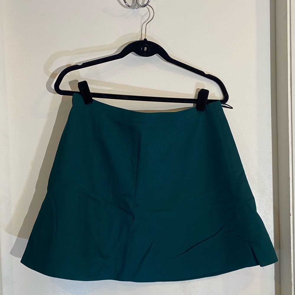 J. Crew mini skirt in forest / moss green